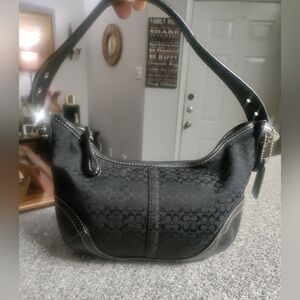 Coach Signature Small Black Hobo Bag